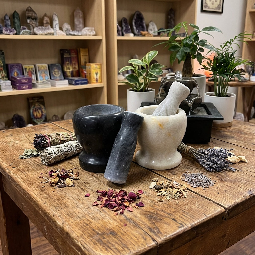 Marble Mortar & Pestle Set
