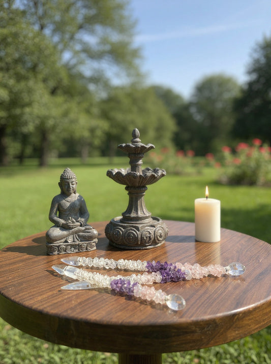 Amethyst and Chakra Crystal Wands