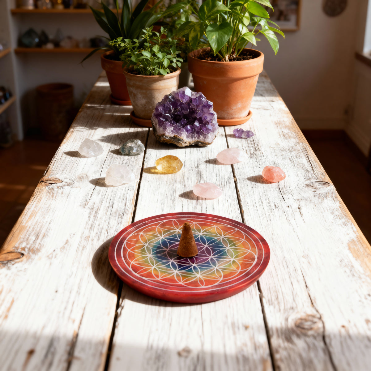 Flower of Life Incense Plate Burner