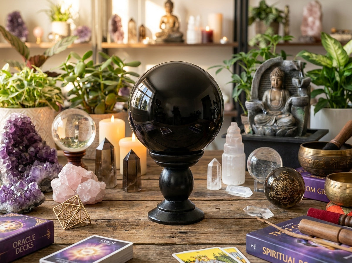 5" Crystal Balls With Stand