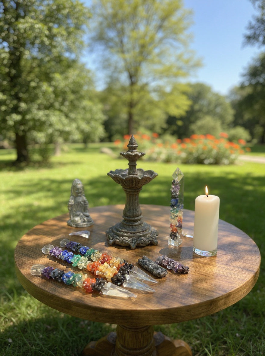 Amethyst and Chakra Crystal Wands