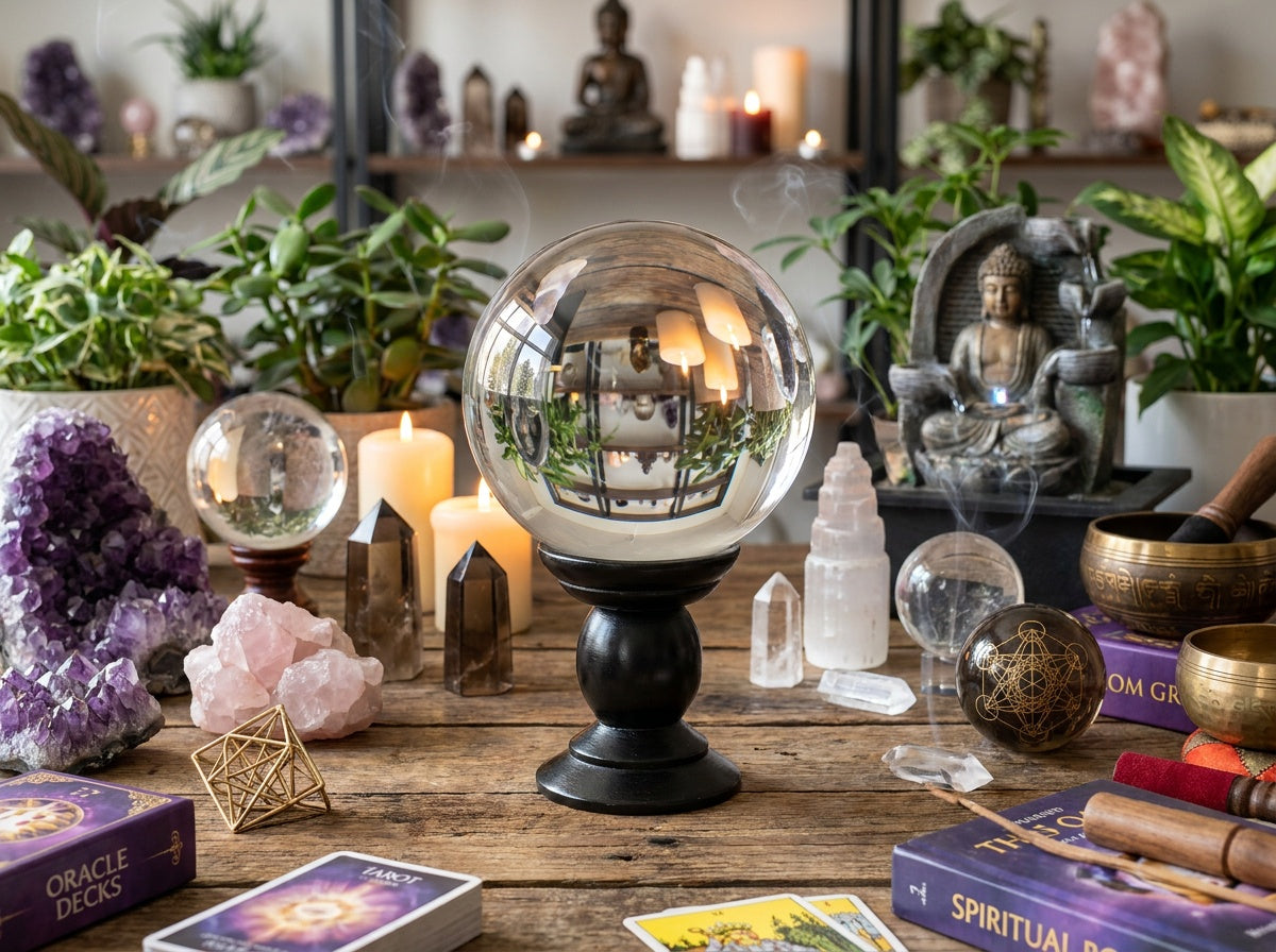 5" Crystal Balls With Stand