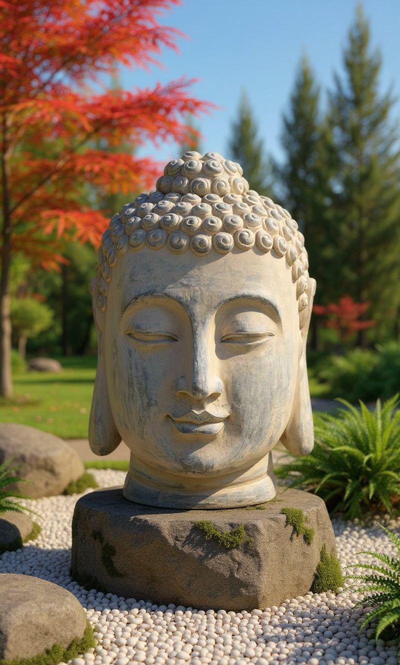 Meditation Buddha Head -  Antiqued