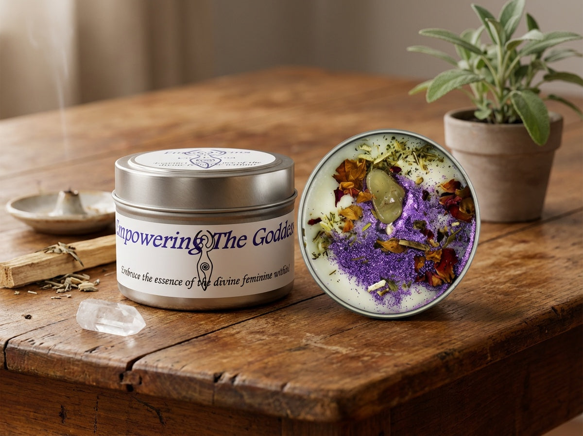 Empowering The Goddess Tin Candle