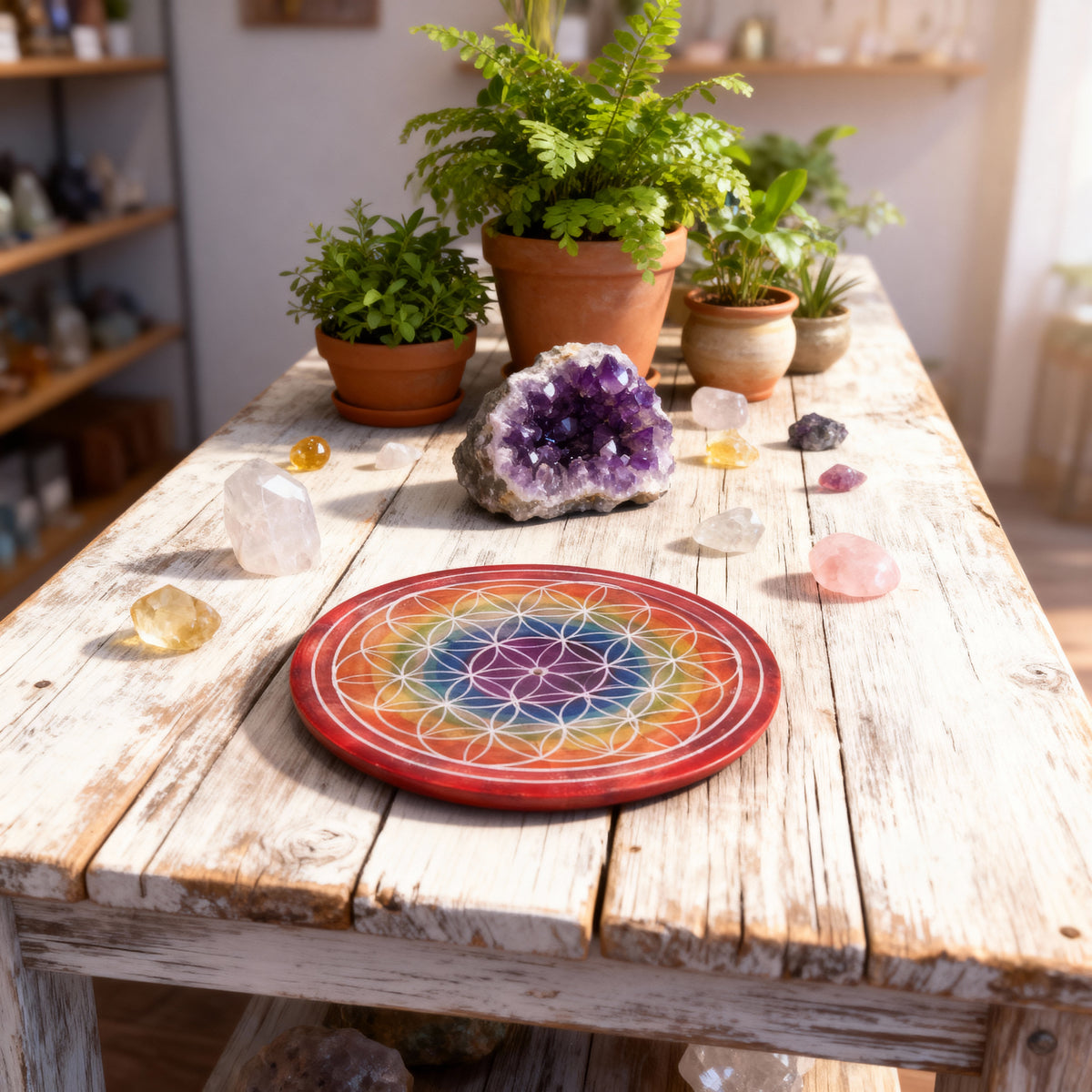 Flower of Life Incense Plate Burner