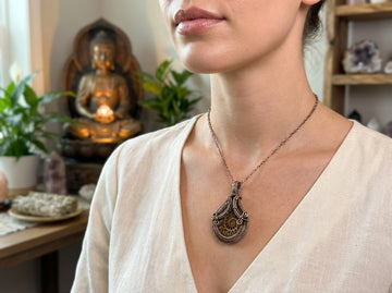 Ammonite Fossil Copper Pendant