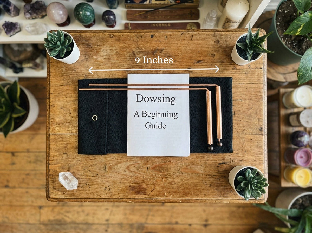 Varillas de radiestesia con bolsa y folleto de 9"
