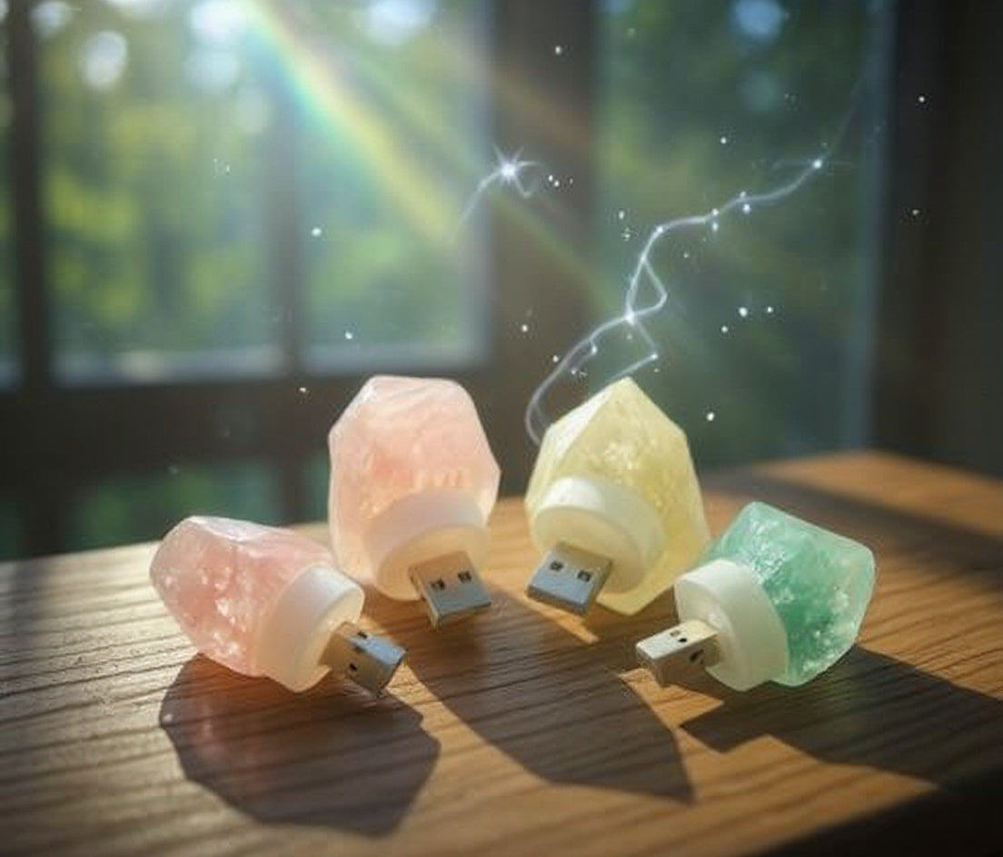 Crystal Raw Stone USB Night Light