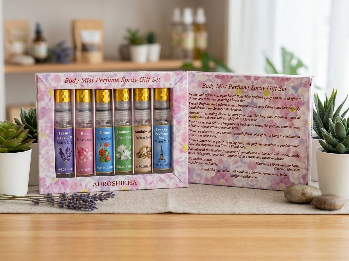 6 Pieces Auroshikha Body Mist Spray Set