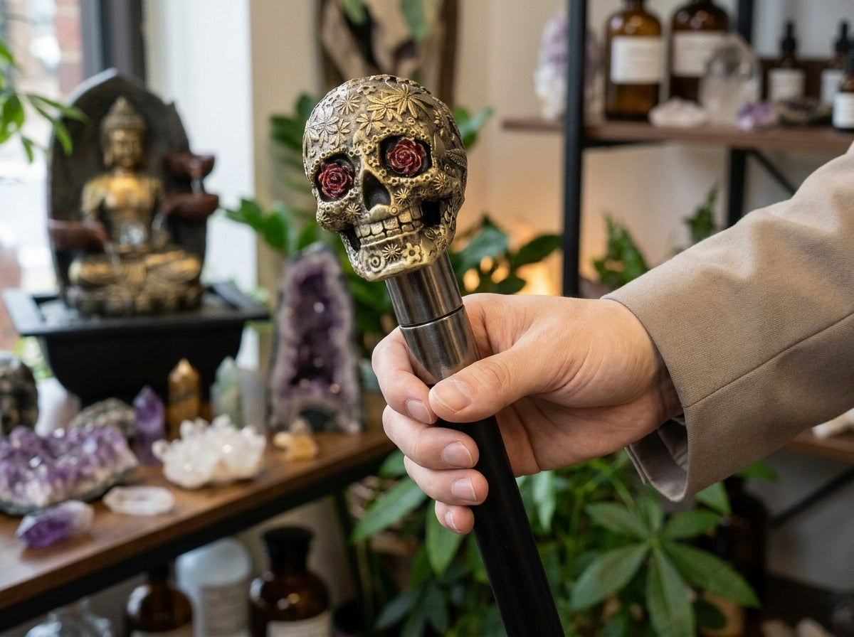 Santa Muerte Walking Stick