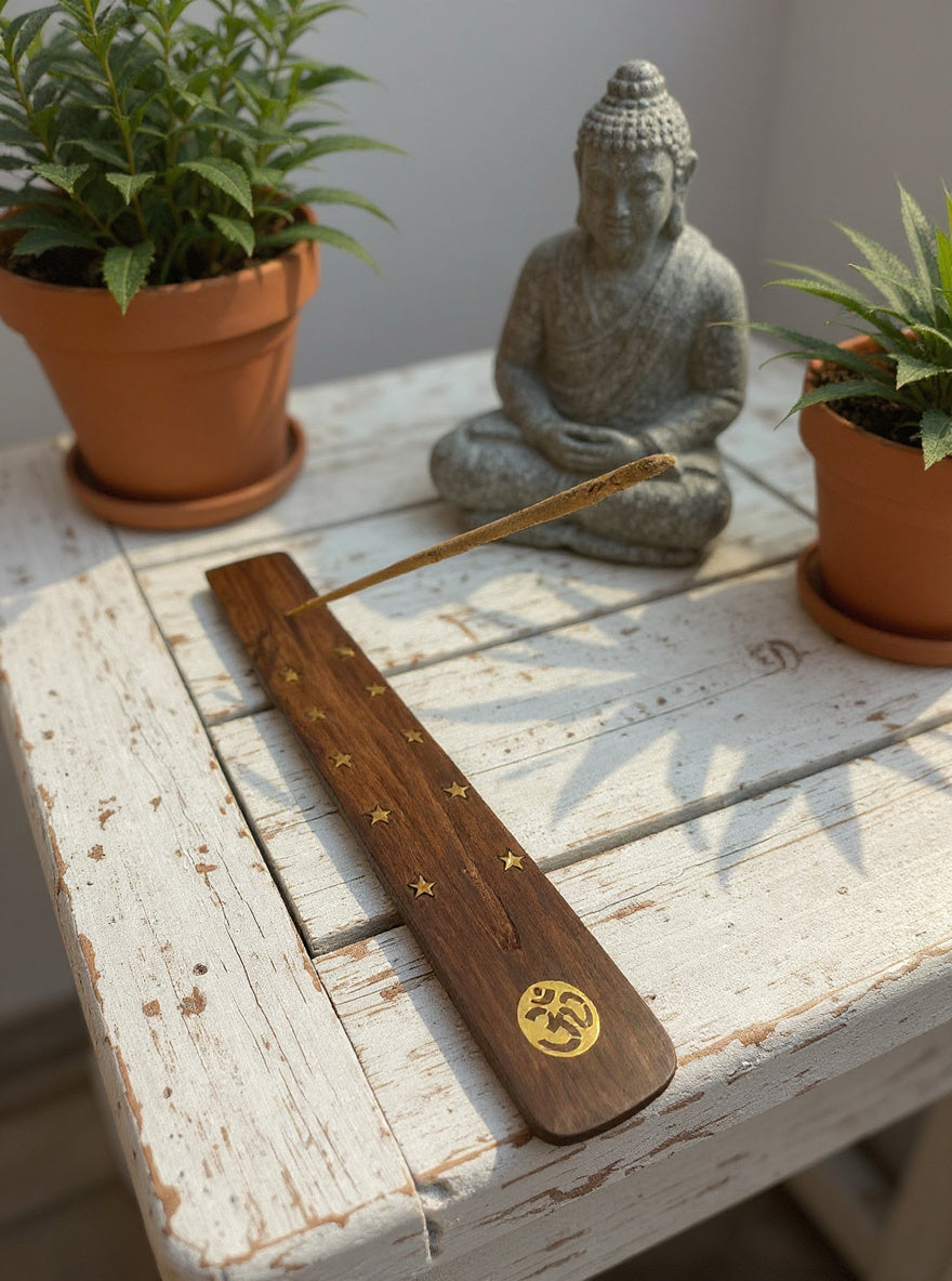 Incense Holder with Brass Inlay