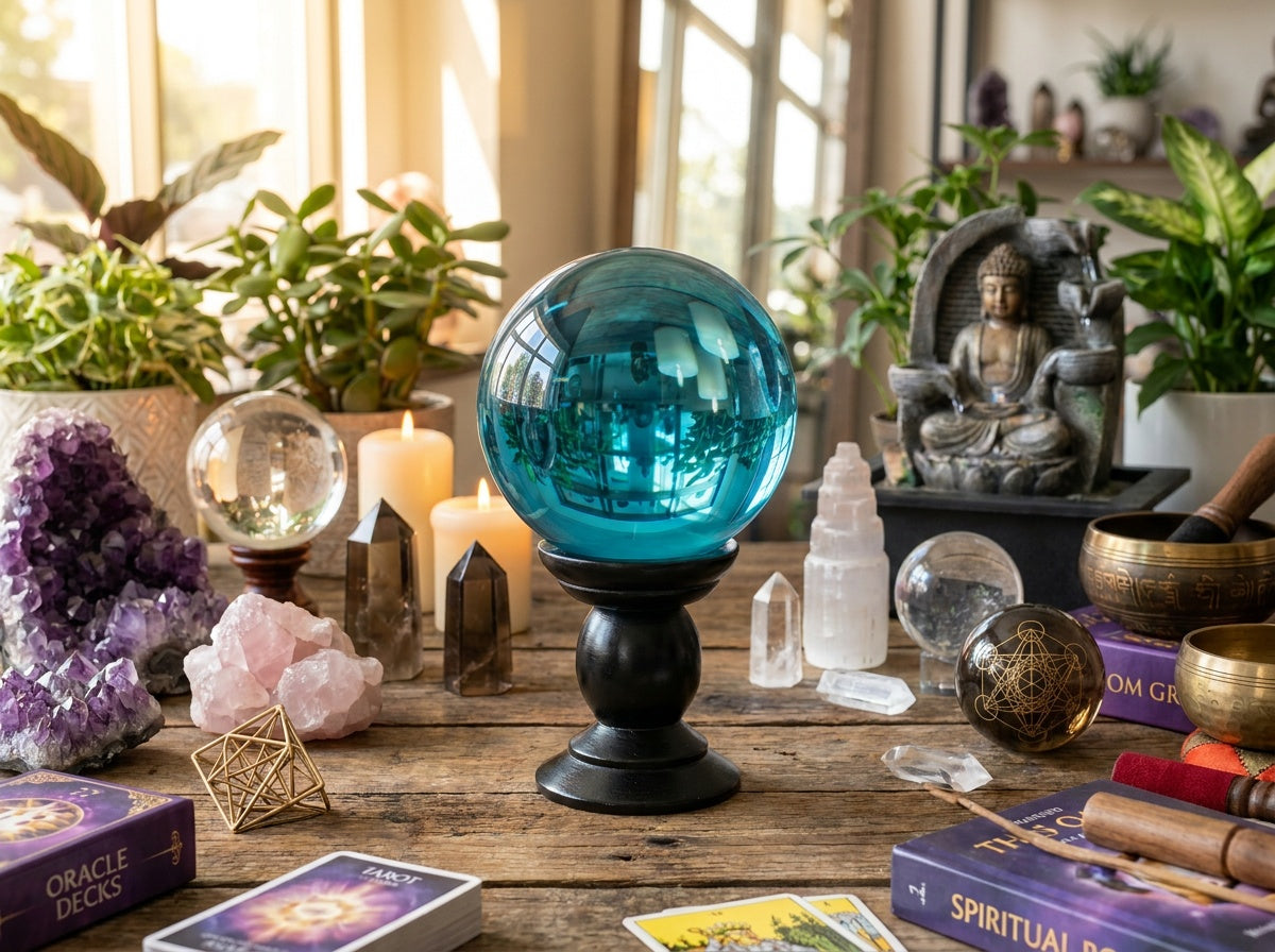 5" Crystal Balls With Stand