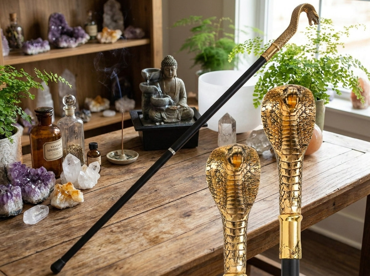Golden Cobra Walking Stick