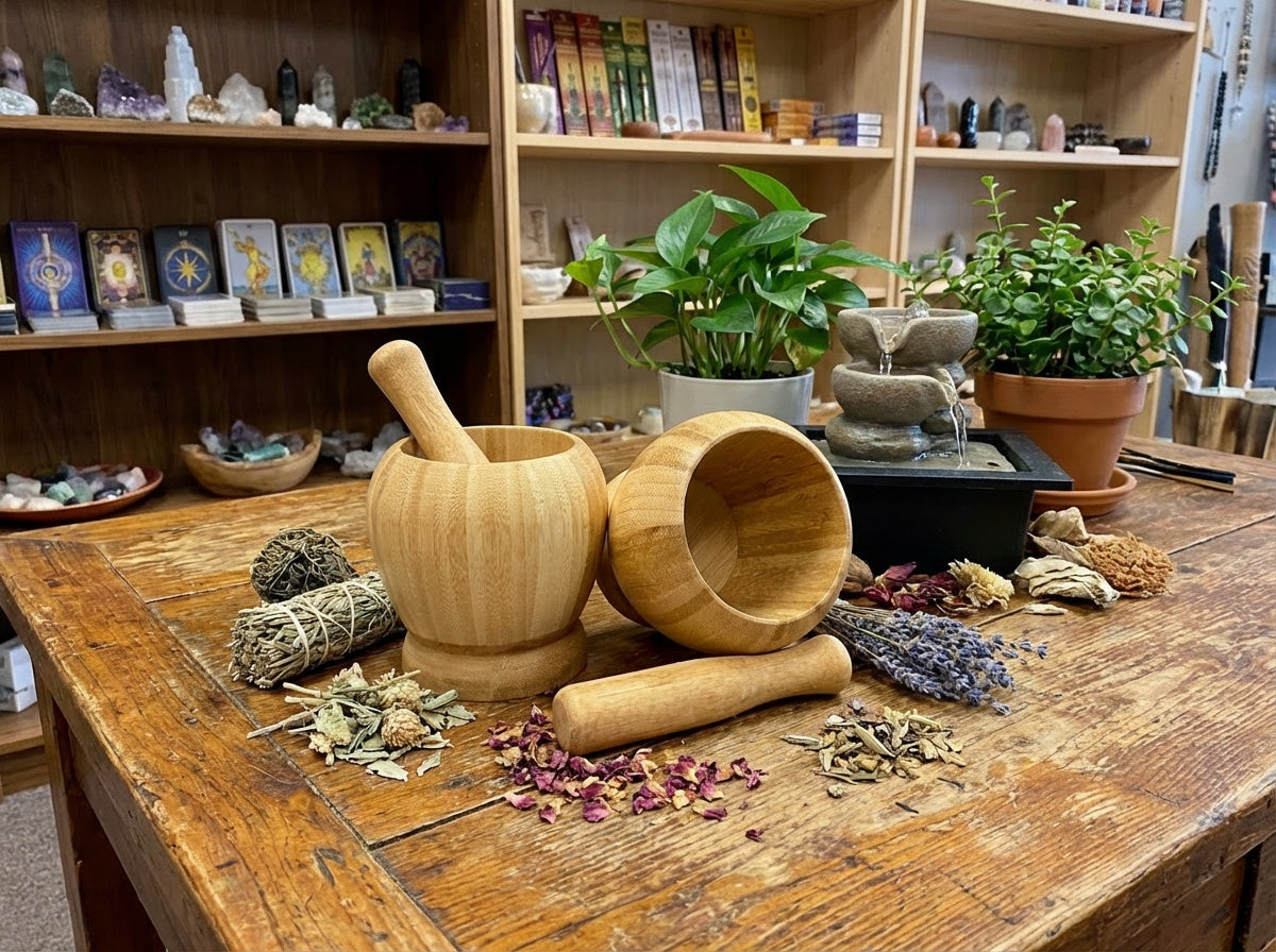 Bamboo Mortar & Pestle Set