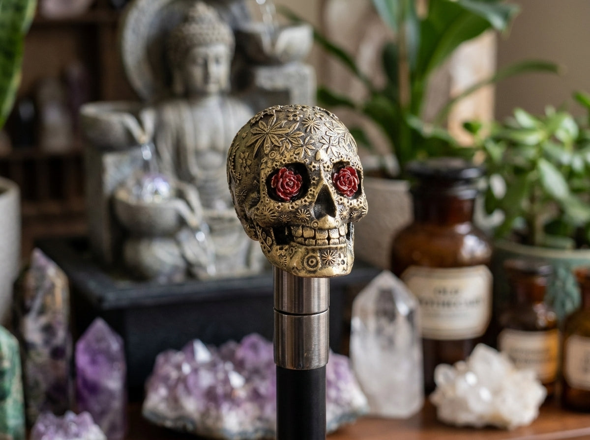 Santa Muerte Walking Stick