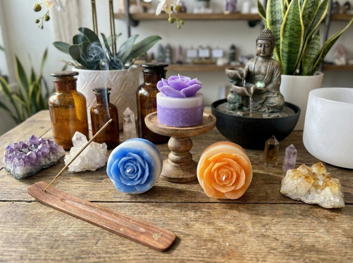 Vela de agradecimiento con forma de flor de Auroshikha