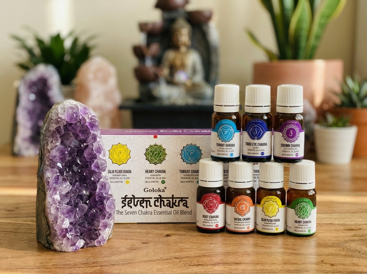 Set de regalo de aceites esenciales Goloka Chakra - 10ml.