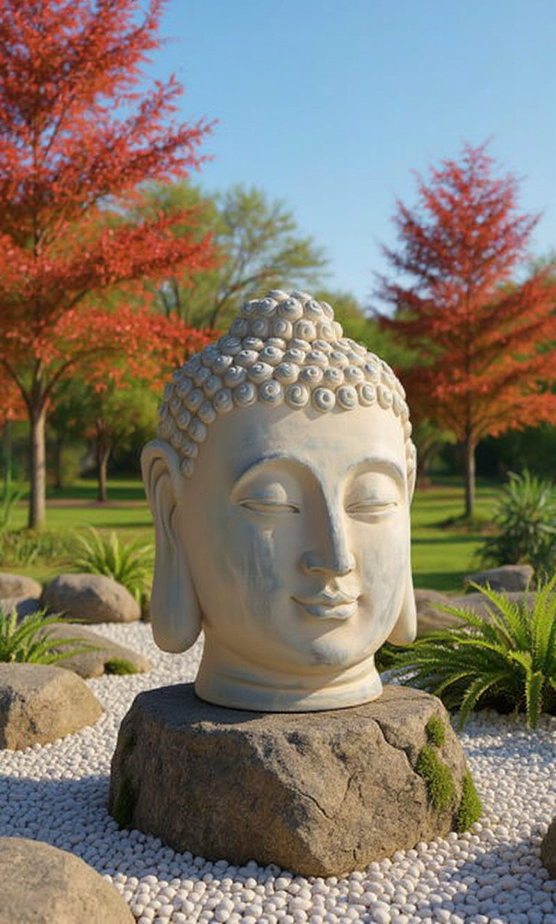 Meditation Buddha Head -  Antiqued