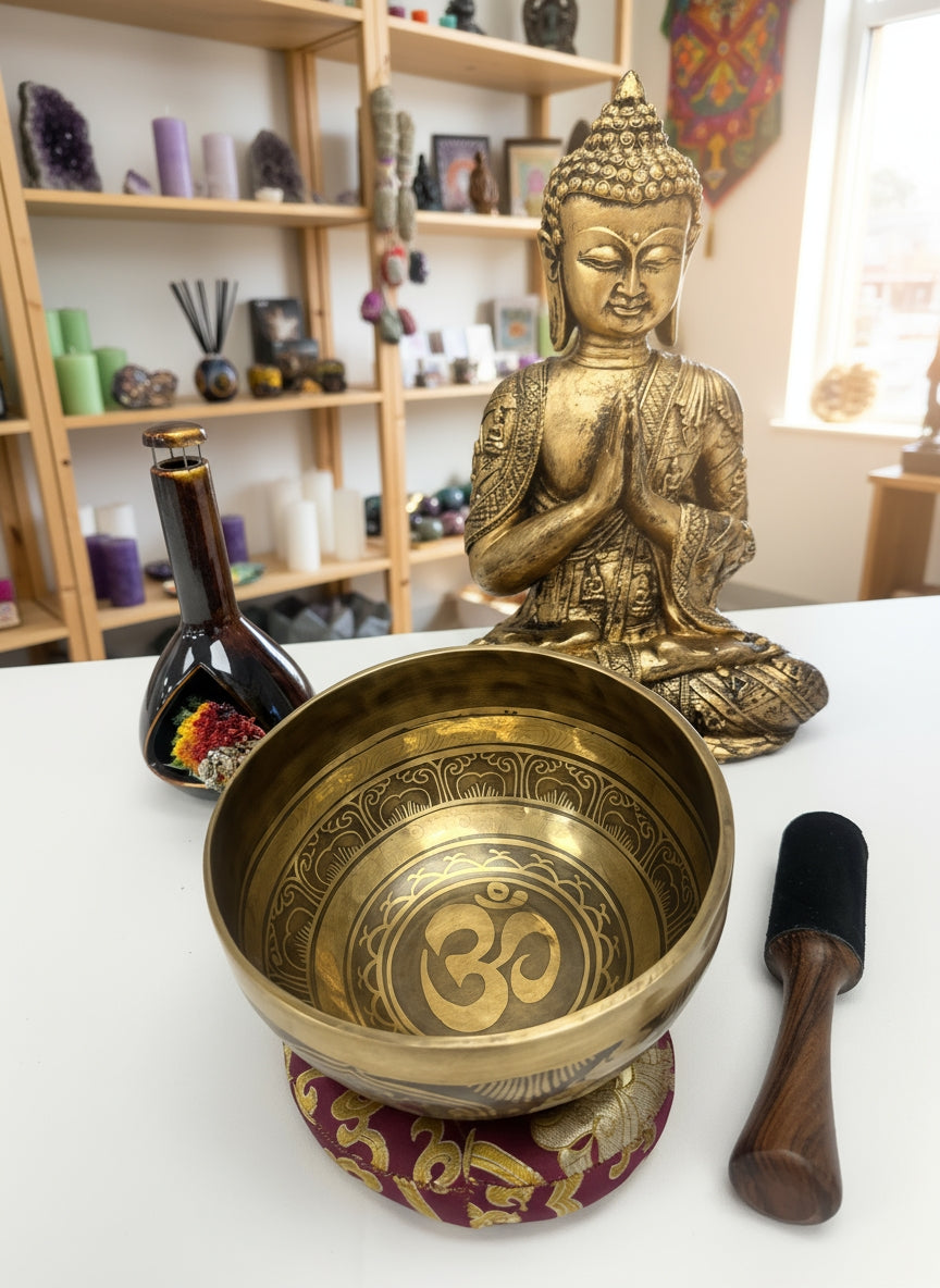 Tibetan Om Metal Singing Bowl