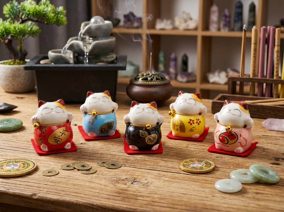 Five Blessings Fortune Cat