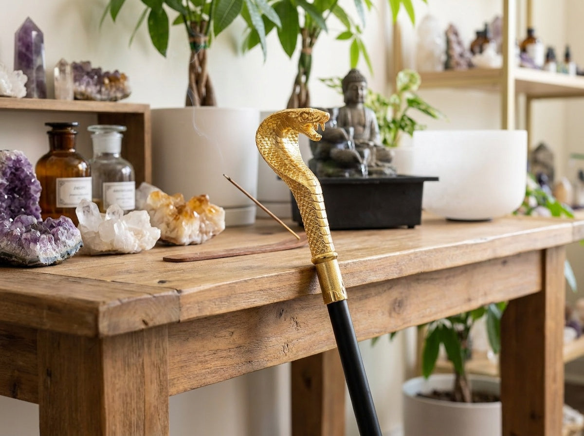 Golden Cobra Walking Stick