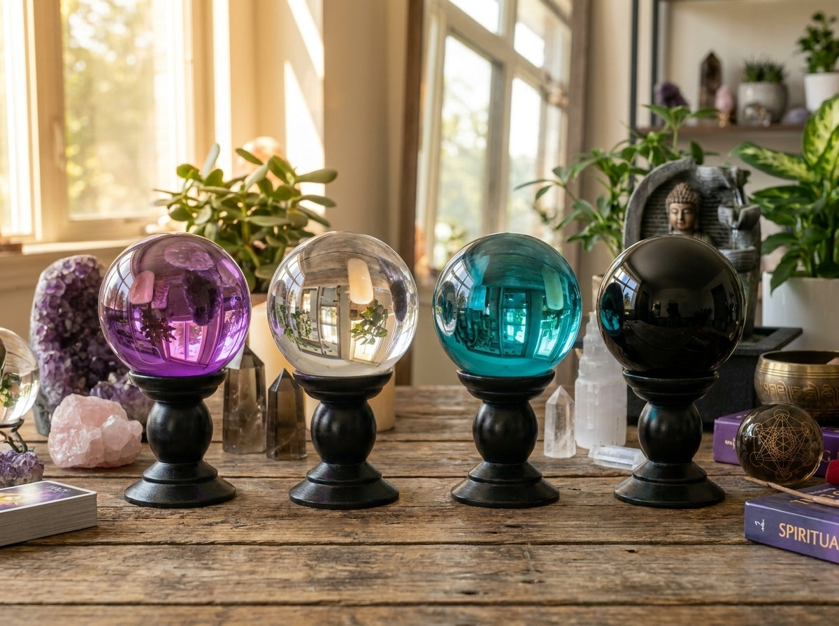 5" Crystal Balls With Stand