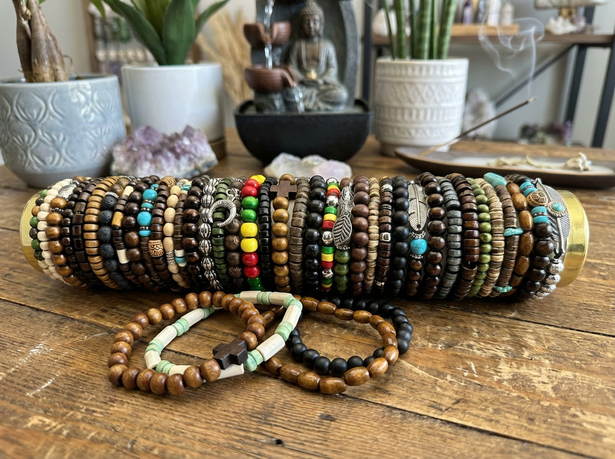 Bohemian Style Wooden Bead Bracelet