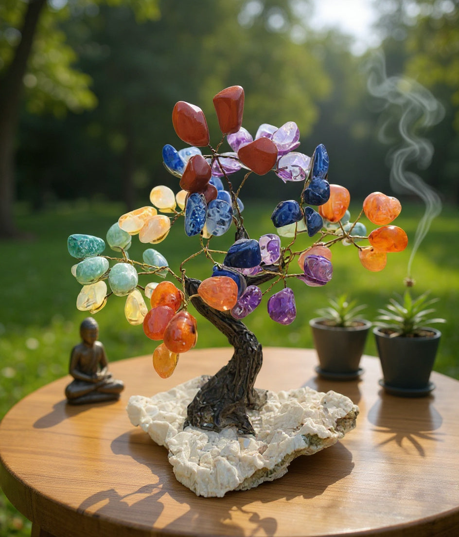 Miniárboles de chakras de cristal
