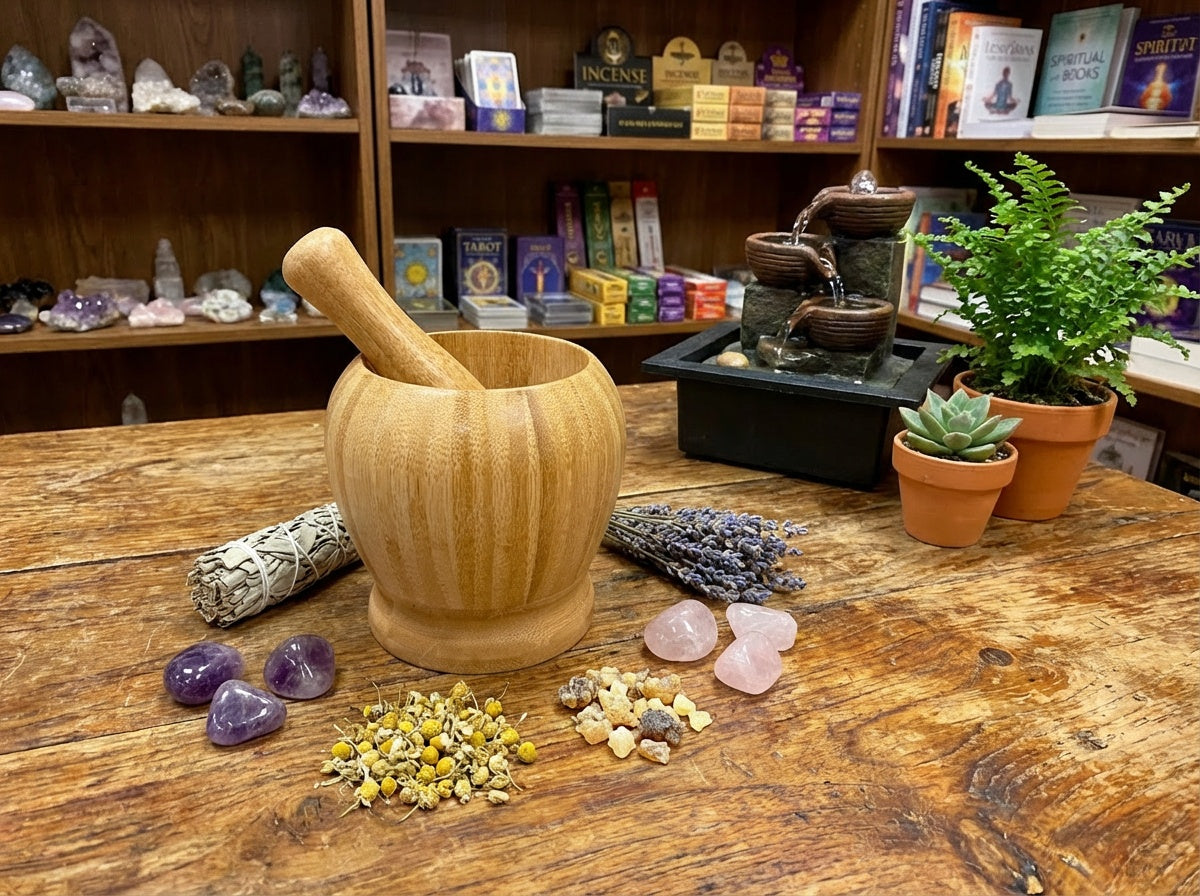 Bamboo Mortar & Pestle Set