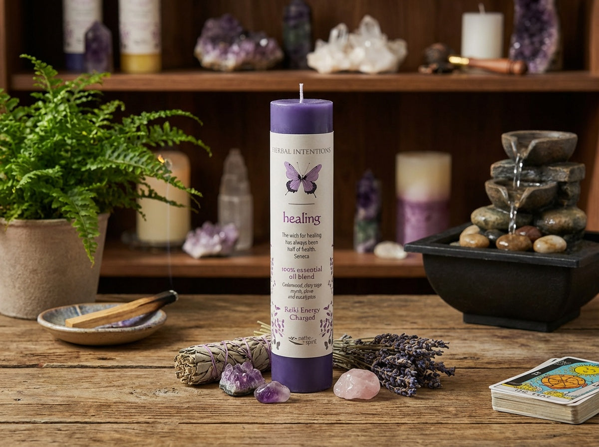 Velas de intención a base de hierbas de 7"