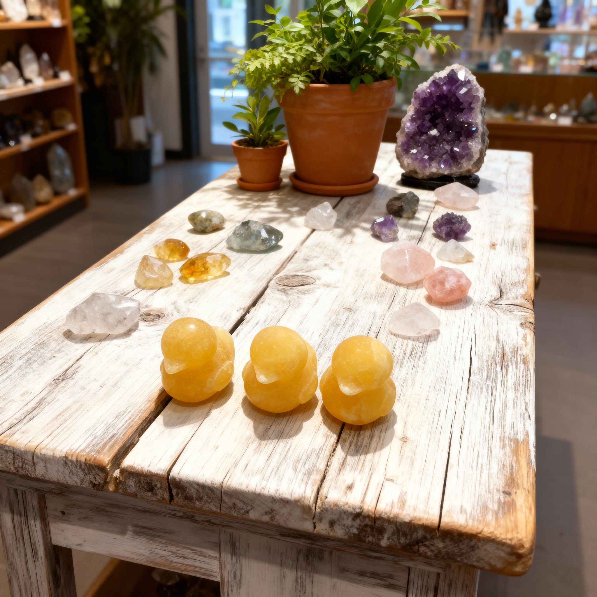 Yellow Fluorite Duck Carving