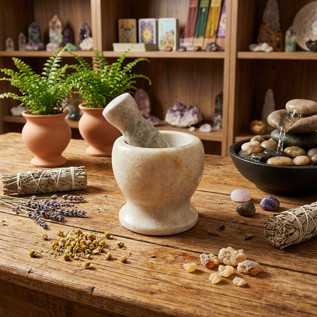 Marble Mortar & Pestle Set