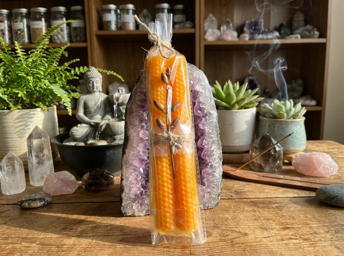 8" Natural Beeswax Candles