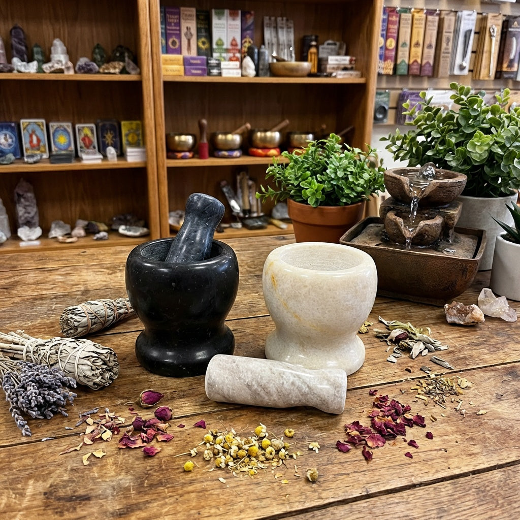 Marble Mortar & Pestle Set