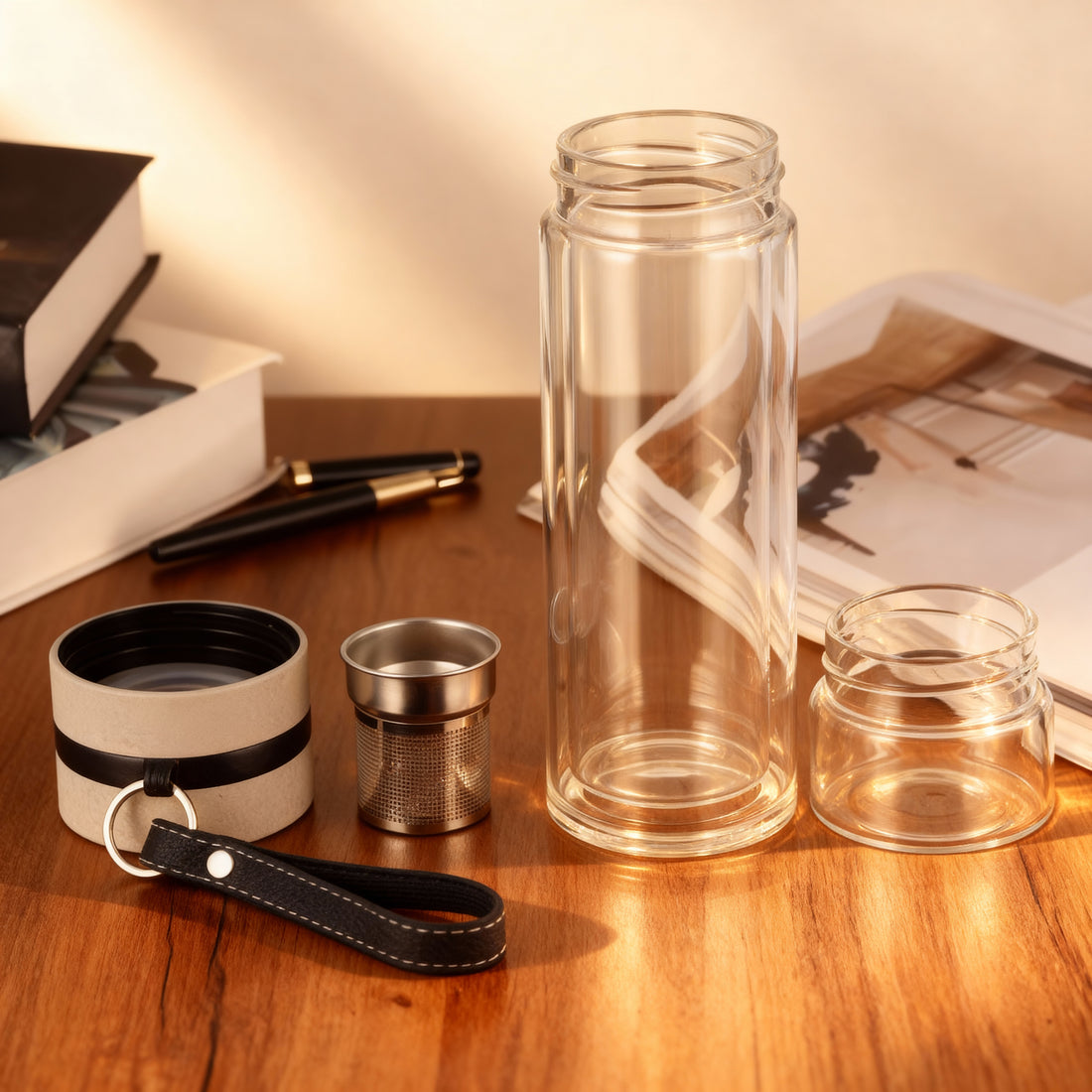 Double Wall Glass Infuser Bottle