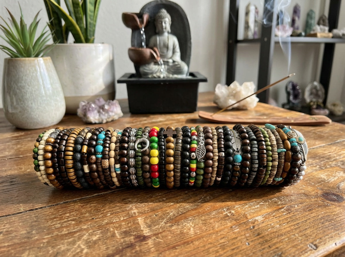 Bohemian Style Wooden Bead Bracelet