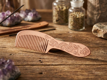 Engraved Pure Copper Hair Comb
