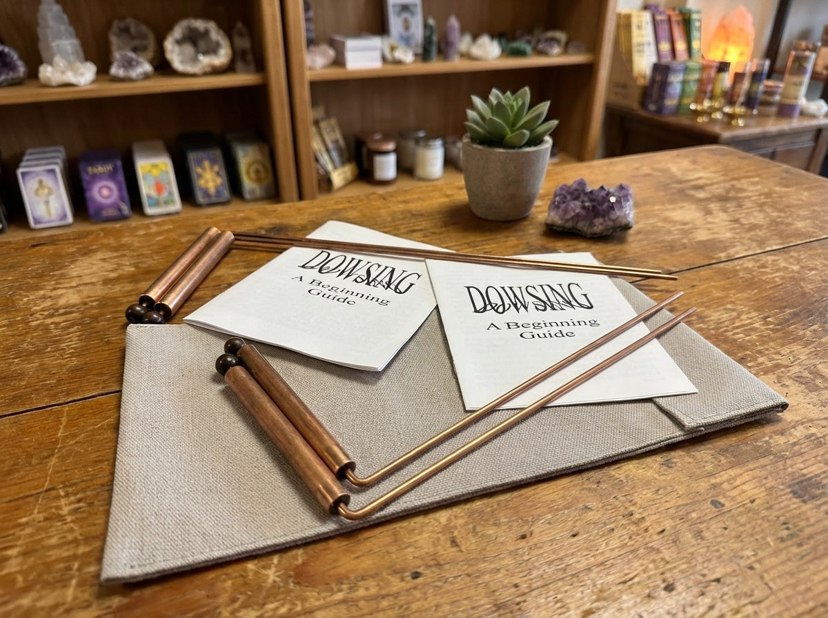 Varillas de radiestesia con bolsa y folleto de 9"