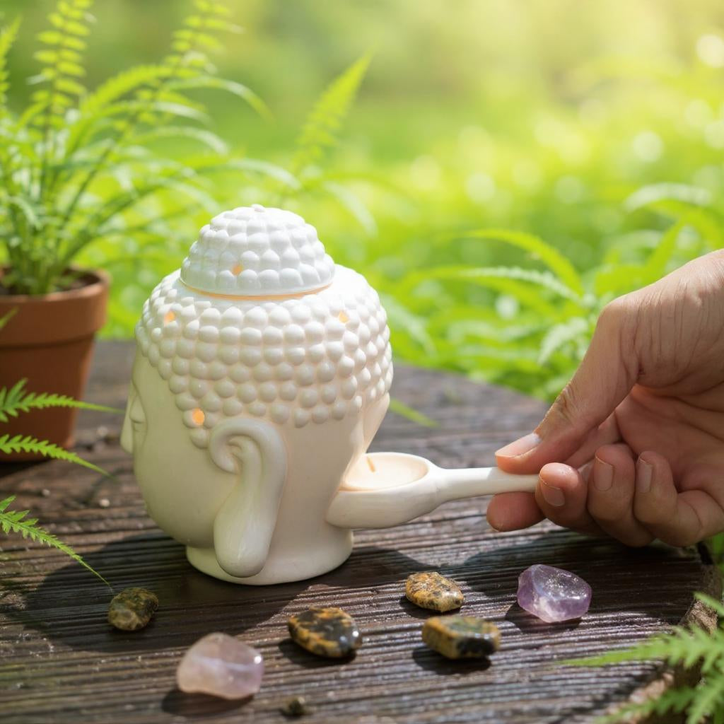 Ceramic Buddha Head Oil Burner