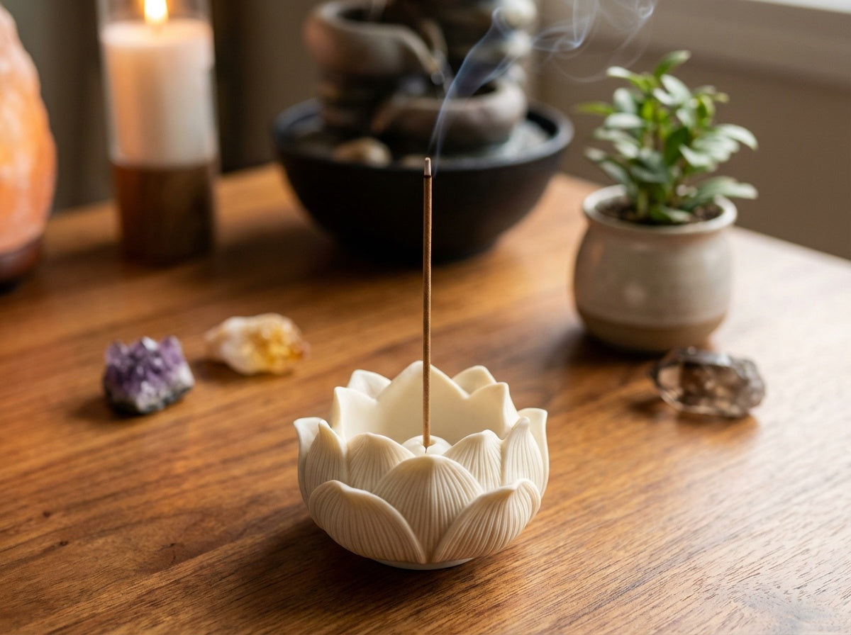 White Lotus Incense Burner