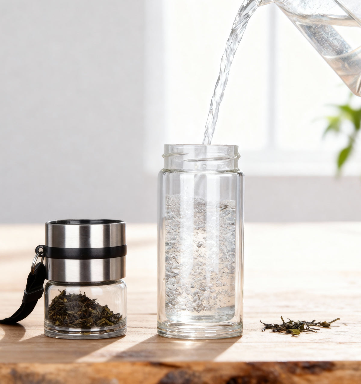 Double Wall Glass Infuser Bottle
