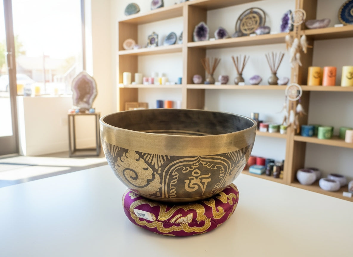 Tibetan Om Metal Singing Bowl