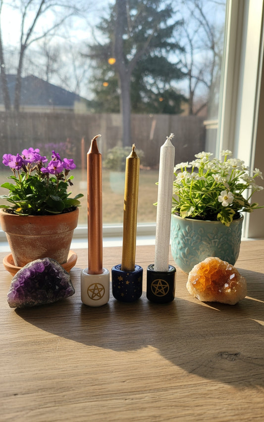 Metallic Chime Candle Trio