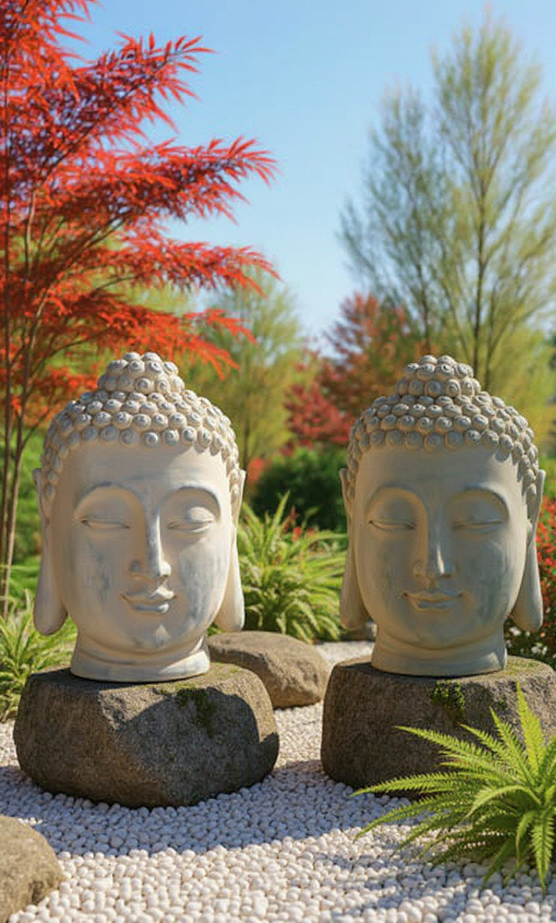 Meditation Buddha Head -  Antiqued