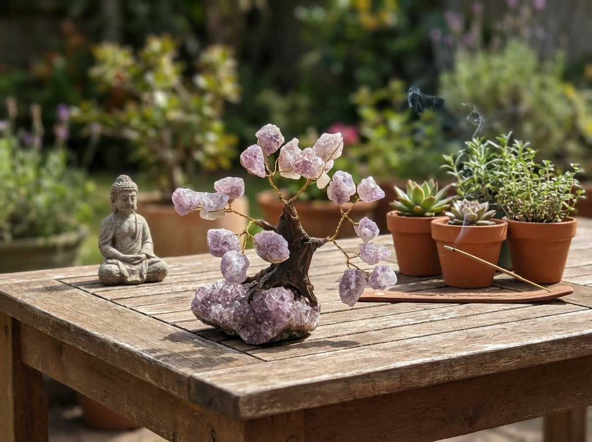 Miniárboles de chakras de cristal