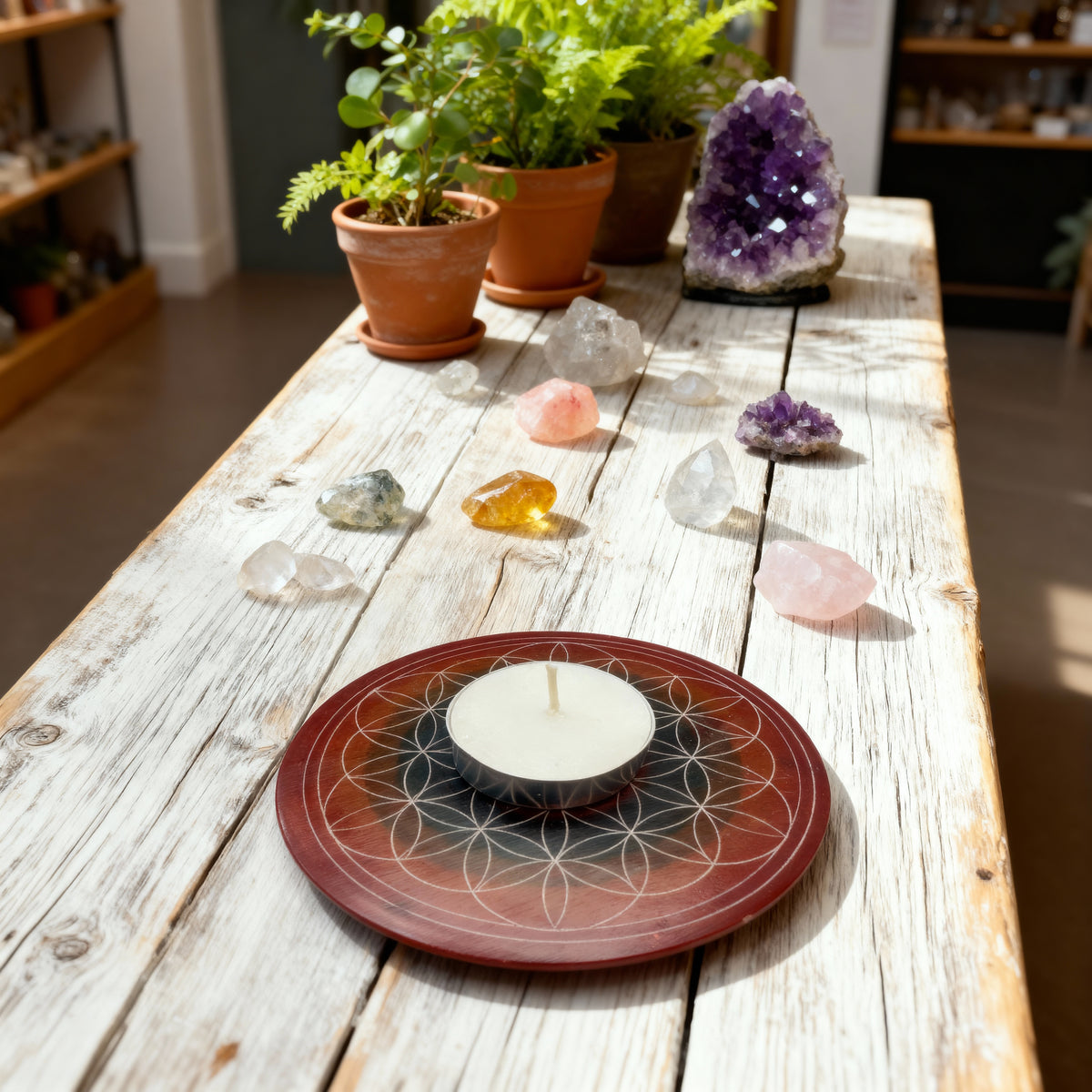Flower of Life Incense Plate Burner