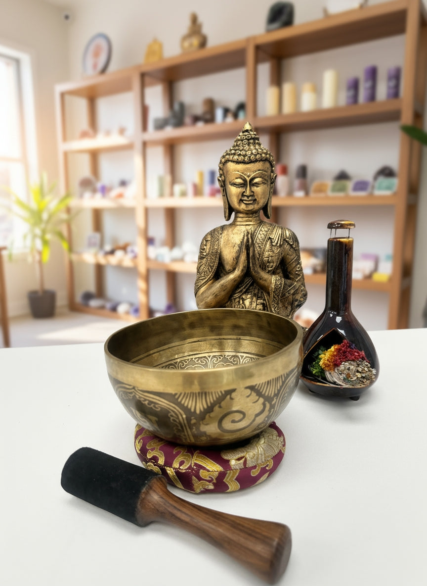 Tibetan Om Metal Singing Bowl