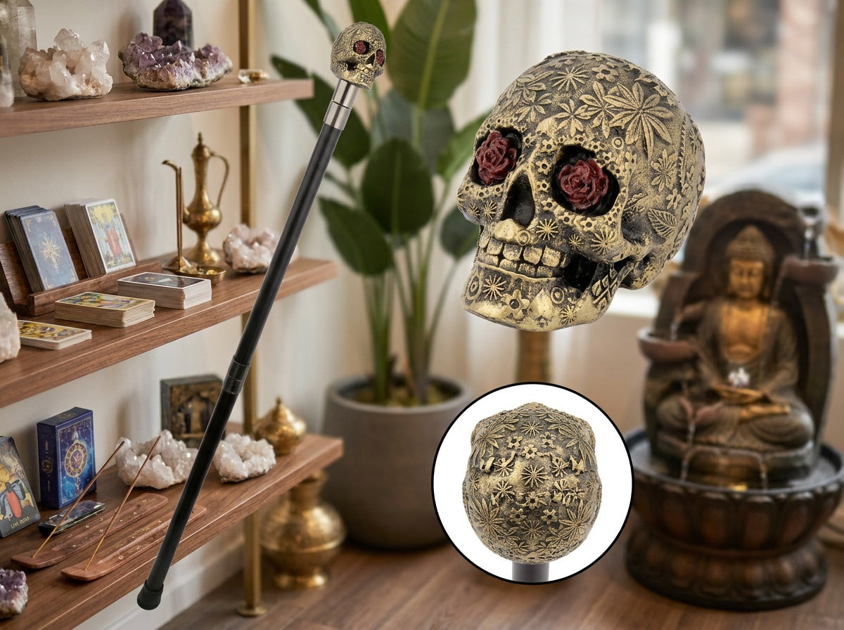 Santa Muerte Walking Stick
