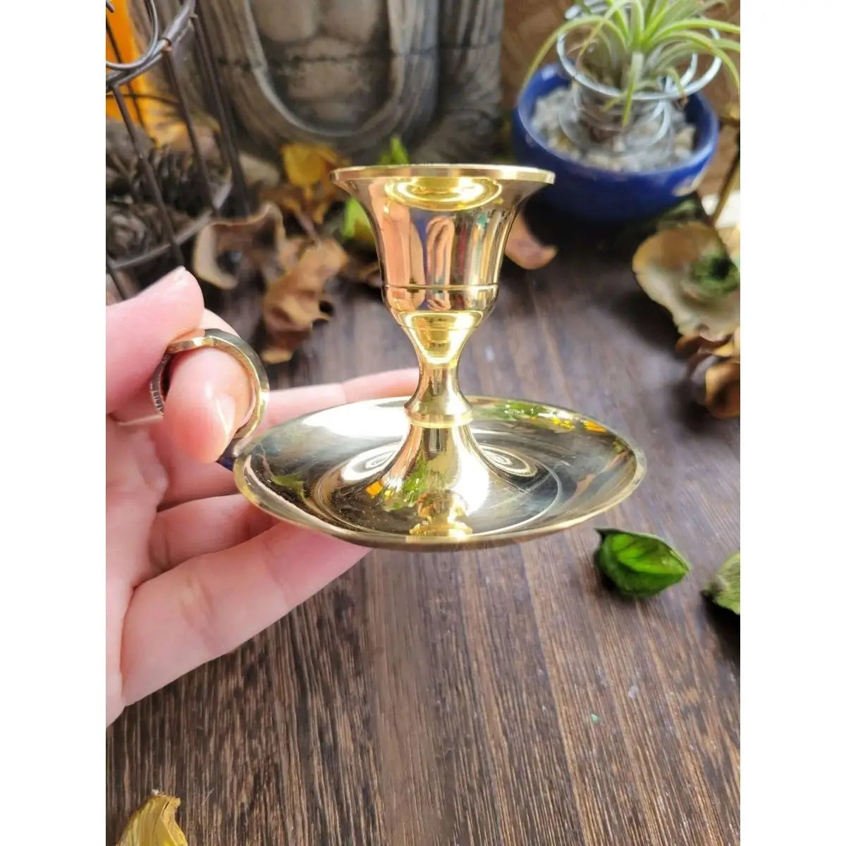 Brass Chamberstick Tapered Candle Holder