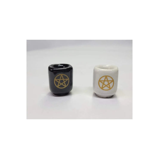 Ceramic Chime Candle Holder with Pentacle